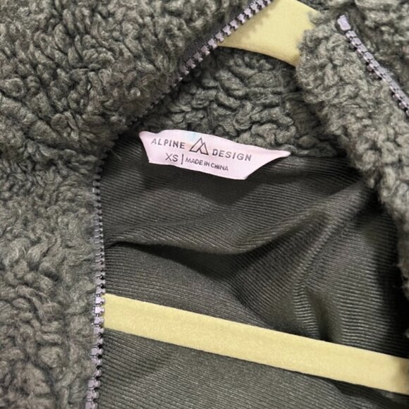 Alpine Design Talia Ridge Sherpa Jacket Green Womens Full Zipper Size X-Small - Picture 4 of 7
